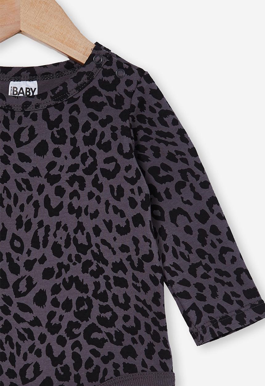 Cotton On - The long sleeve bubbysuit - rabbit grey summer ocelot