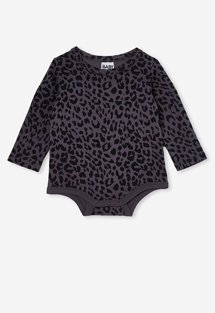 Cotton On - The long sleeve bubbysuit - rabbit grey summer ocelot
