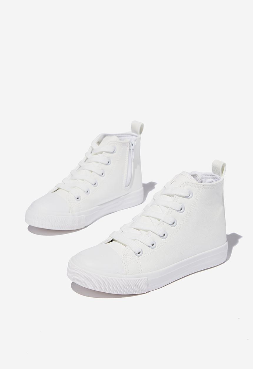 Cotton On - Classic high top trainer v - white