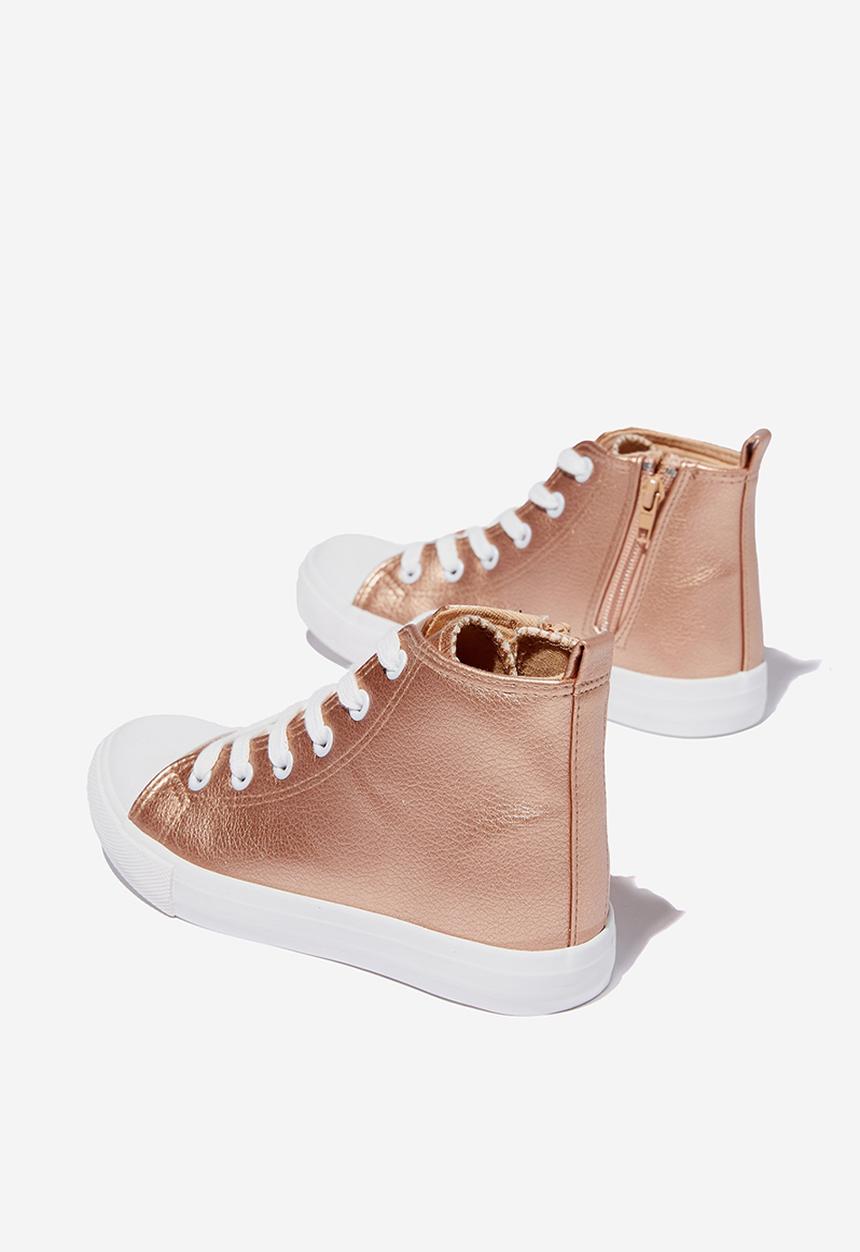 Cotton On - Classic high top trainer v - rose gold