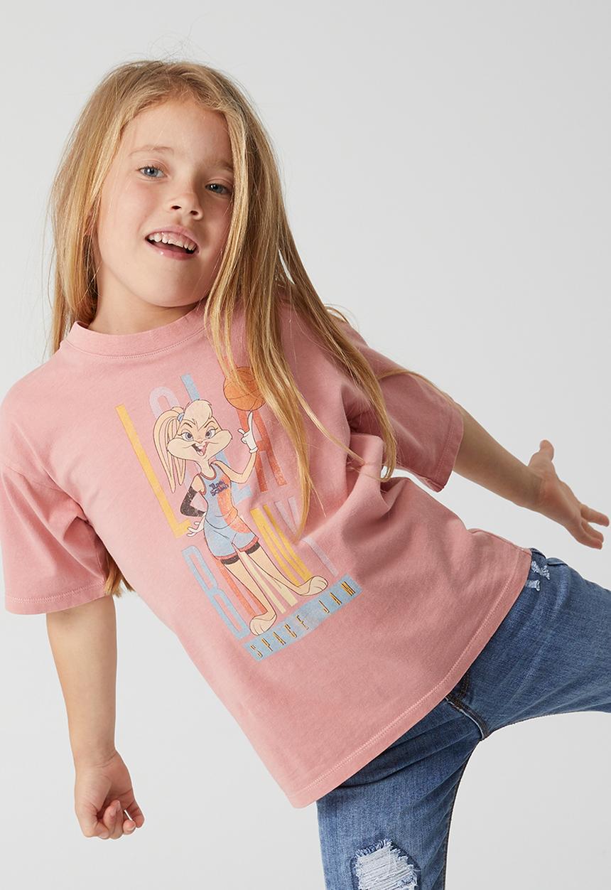 Cotton On - License drop shoulder short sleeve tee - lcn wb lola bunny/musk rose wash