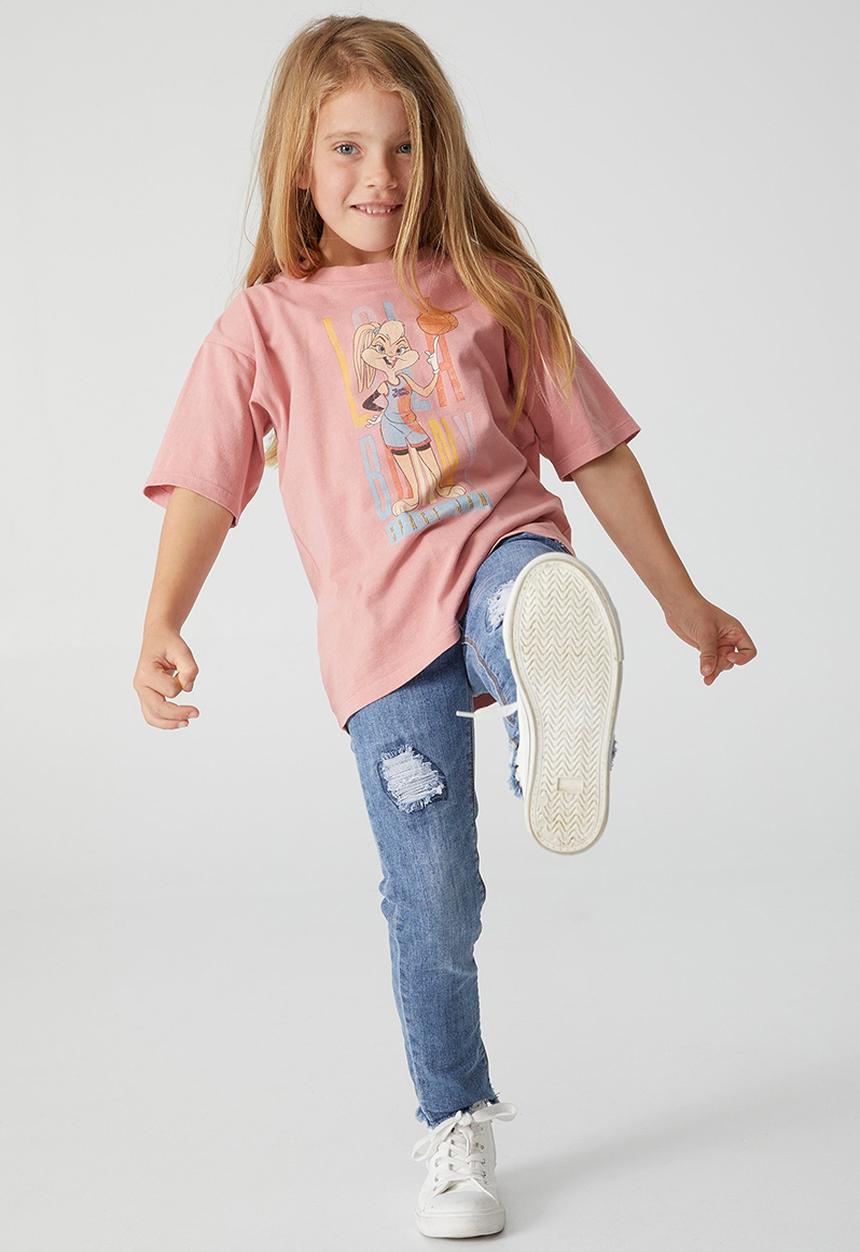 Cotton On - License drop shoulder short sleeve tee - lcn wb lola bunny/musk rose wash