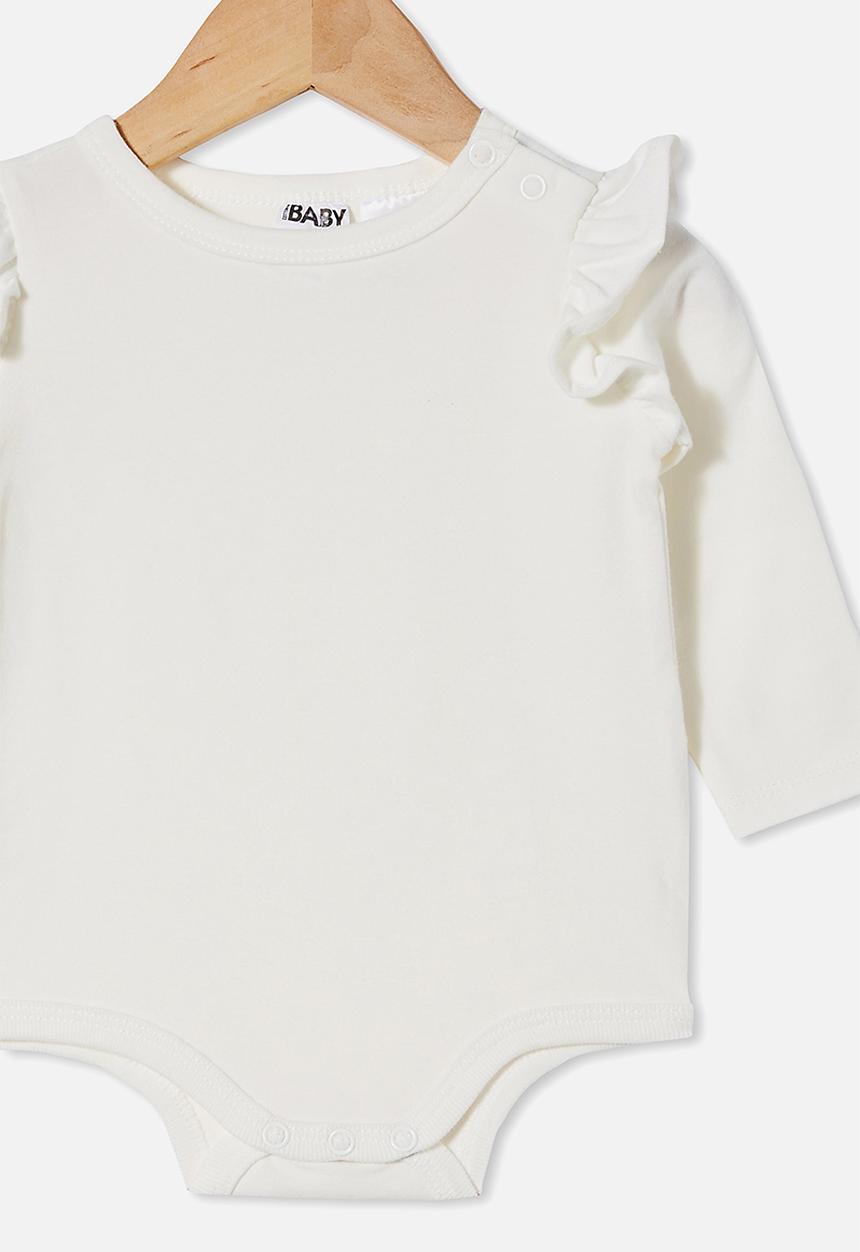 Cotton On - The long sleeve ruffle bubbysuit - vanilla