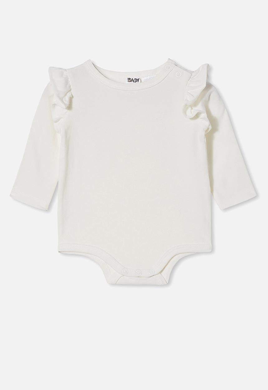 Cotton On - The long sleeve ruffle bubbysuit - vanilla