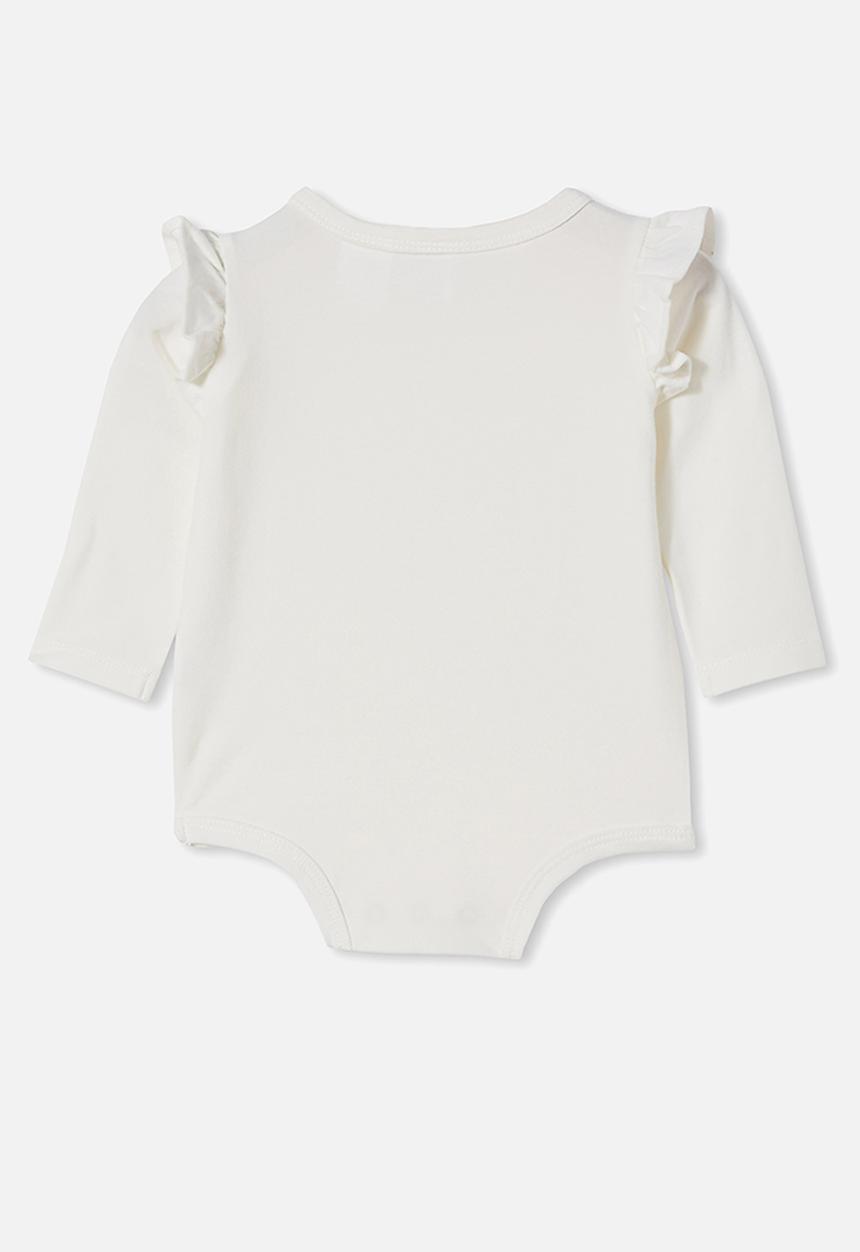 Cotton On - The long sleeve ruffle bubbysuit - vanilla