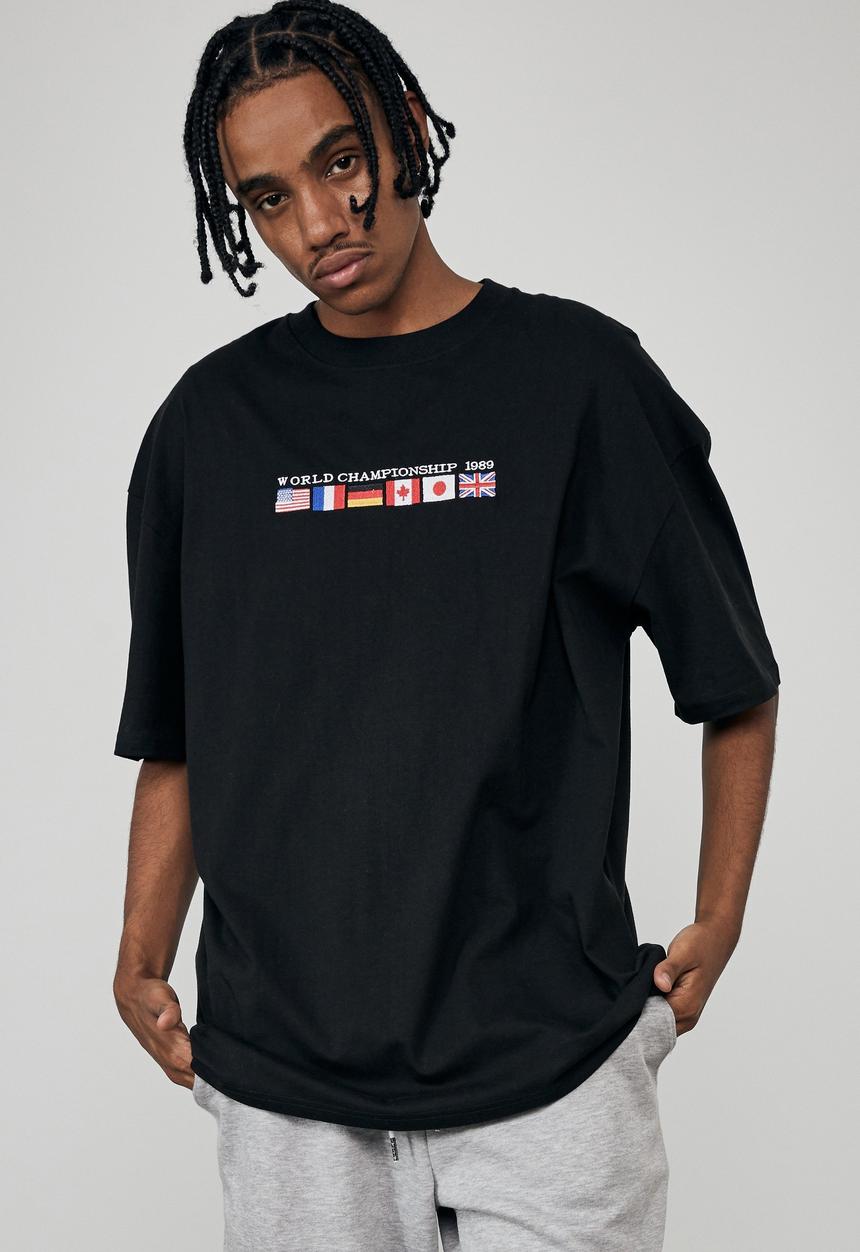 Factorie - Regular graphic T-shirt - black