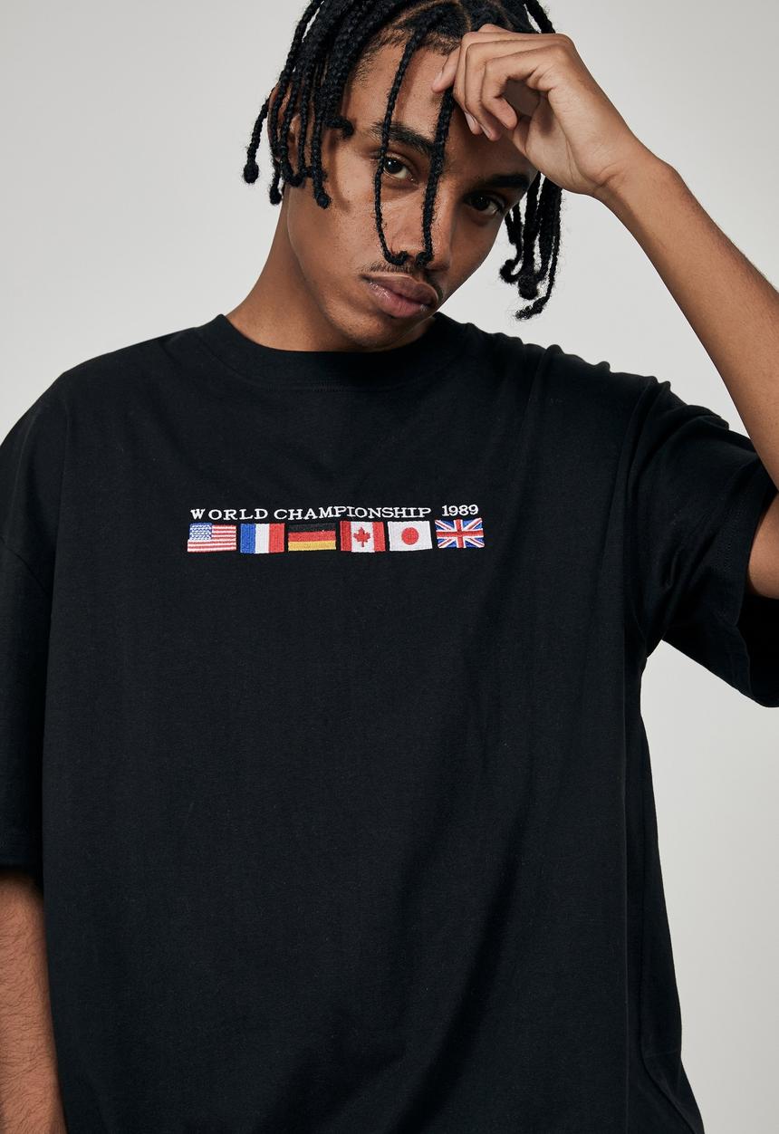 Factorie - Regular graphic T-shirt - black