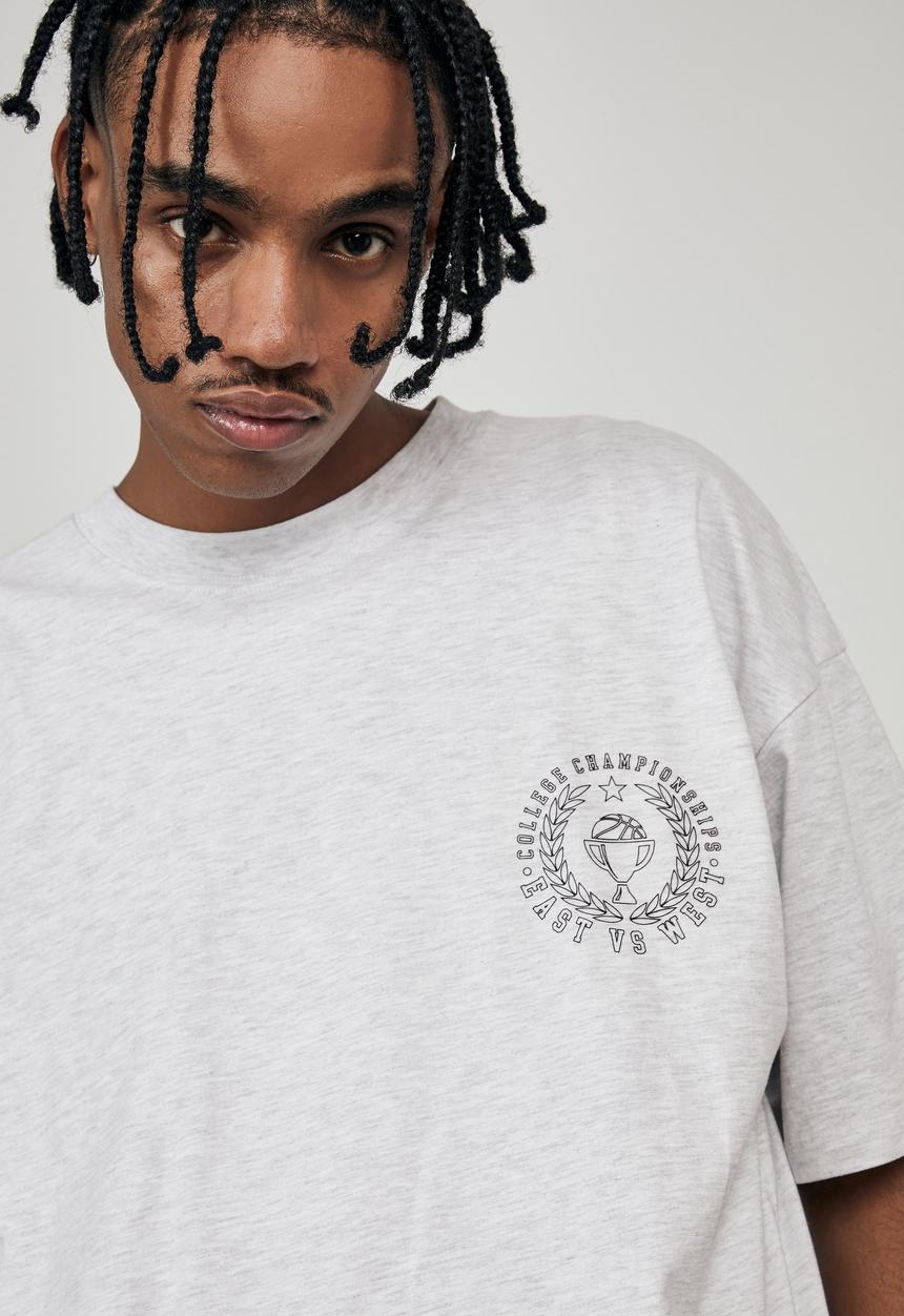 Factorie - Regular graphic T-shirt - silver marle