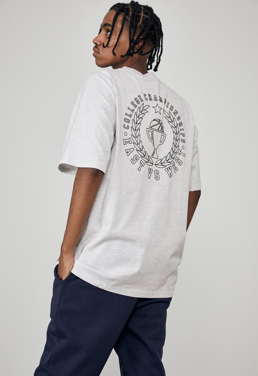 Factorie - Regular graphic T-shirt - silver marle