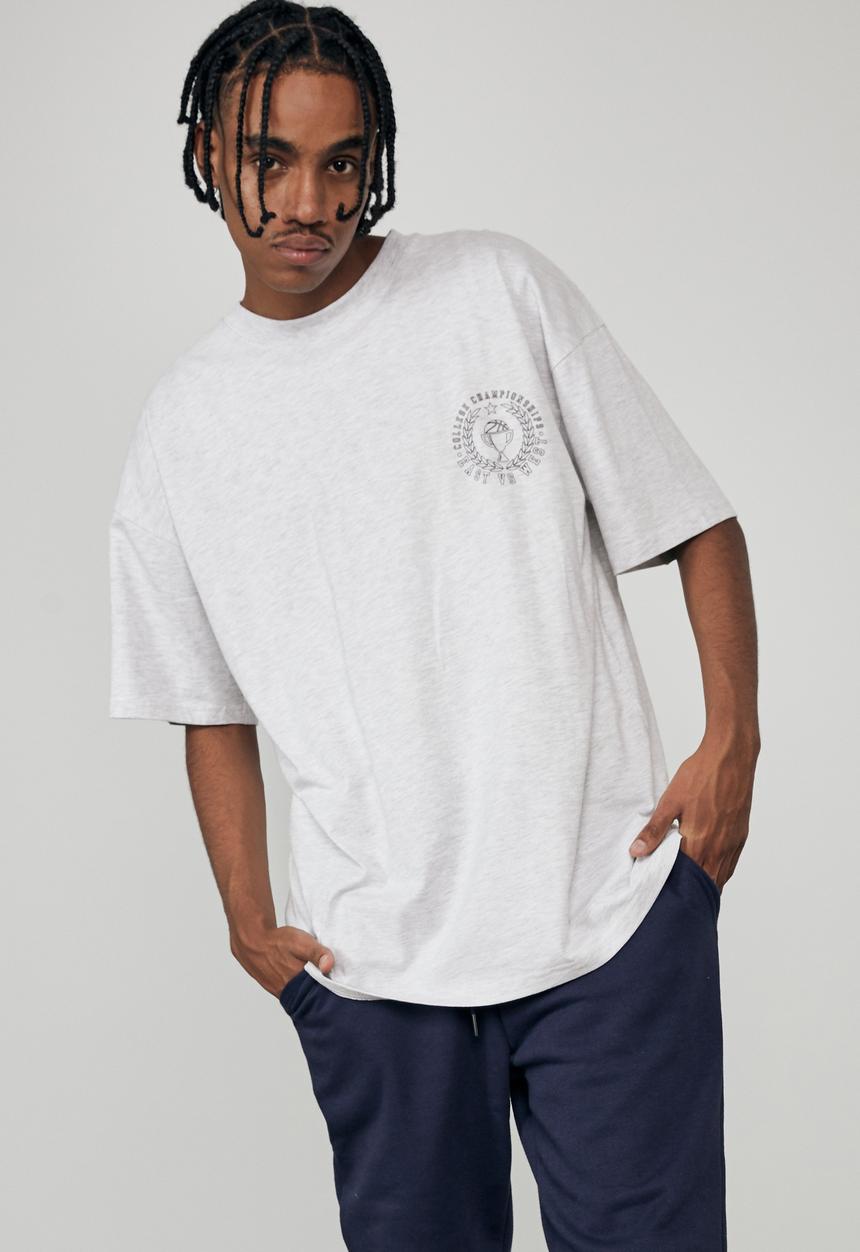Factorie - Regular graphic T-shirt - silver marle