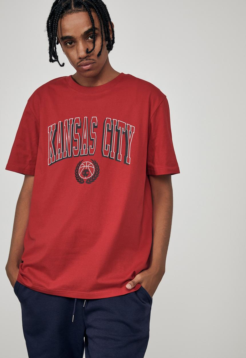 Factorie - Regular graphic T-shirt - engine red