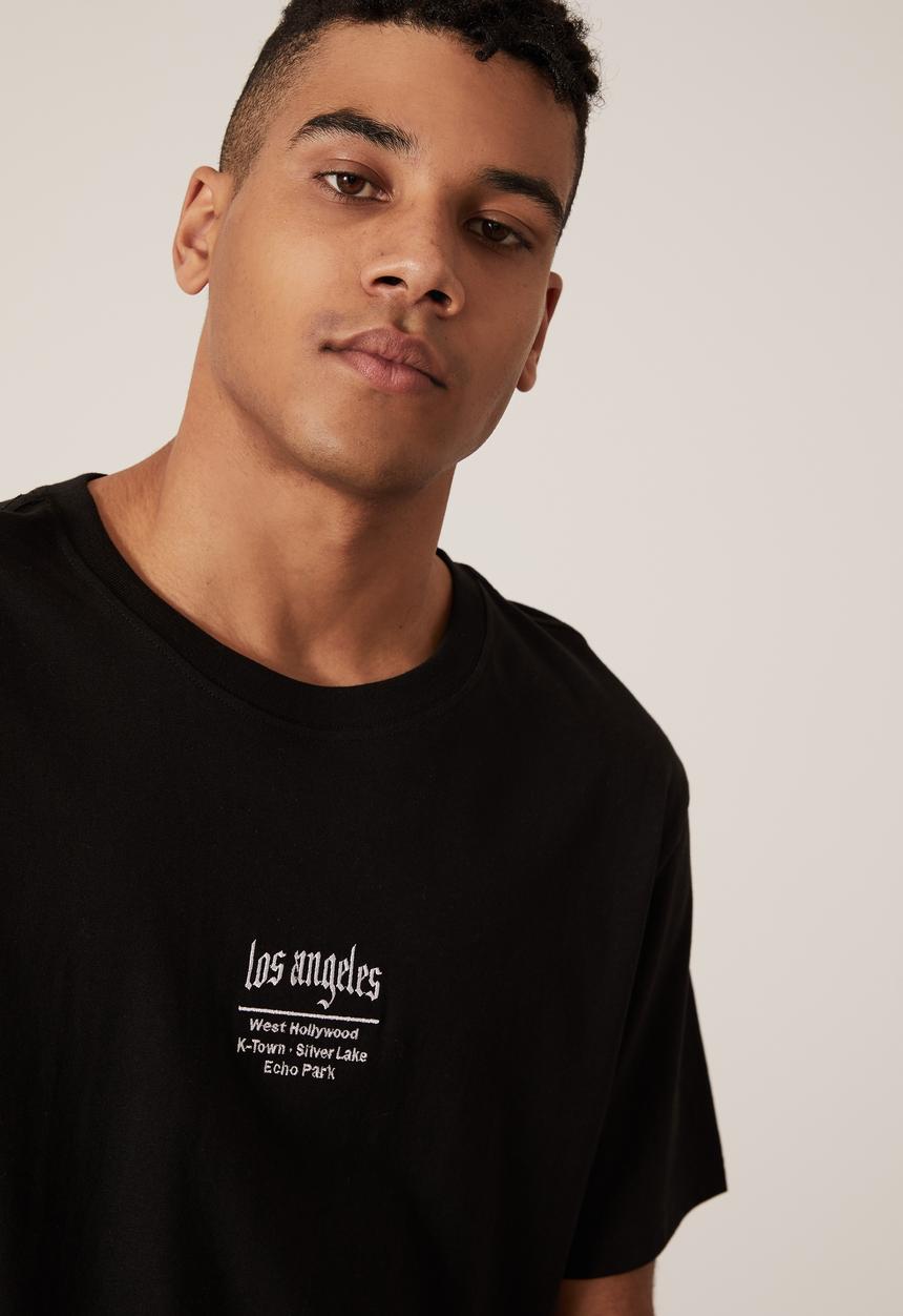 Factorie - Regular graphic t shirt - black white