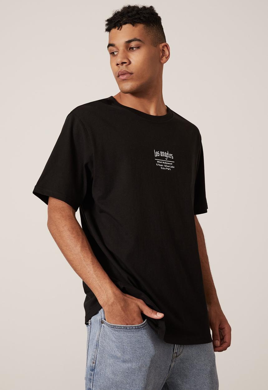 Factorie - Regular graphic t shirt - black white