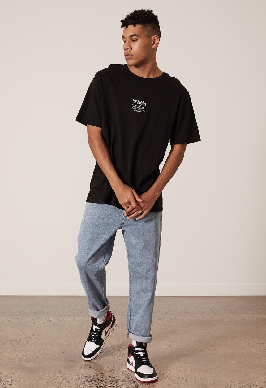 Factorie - Regular graphic t shirt - black white