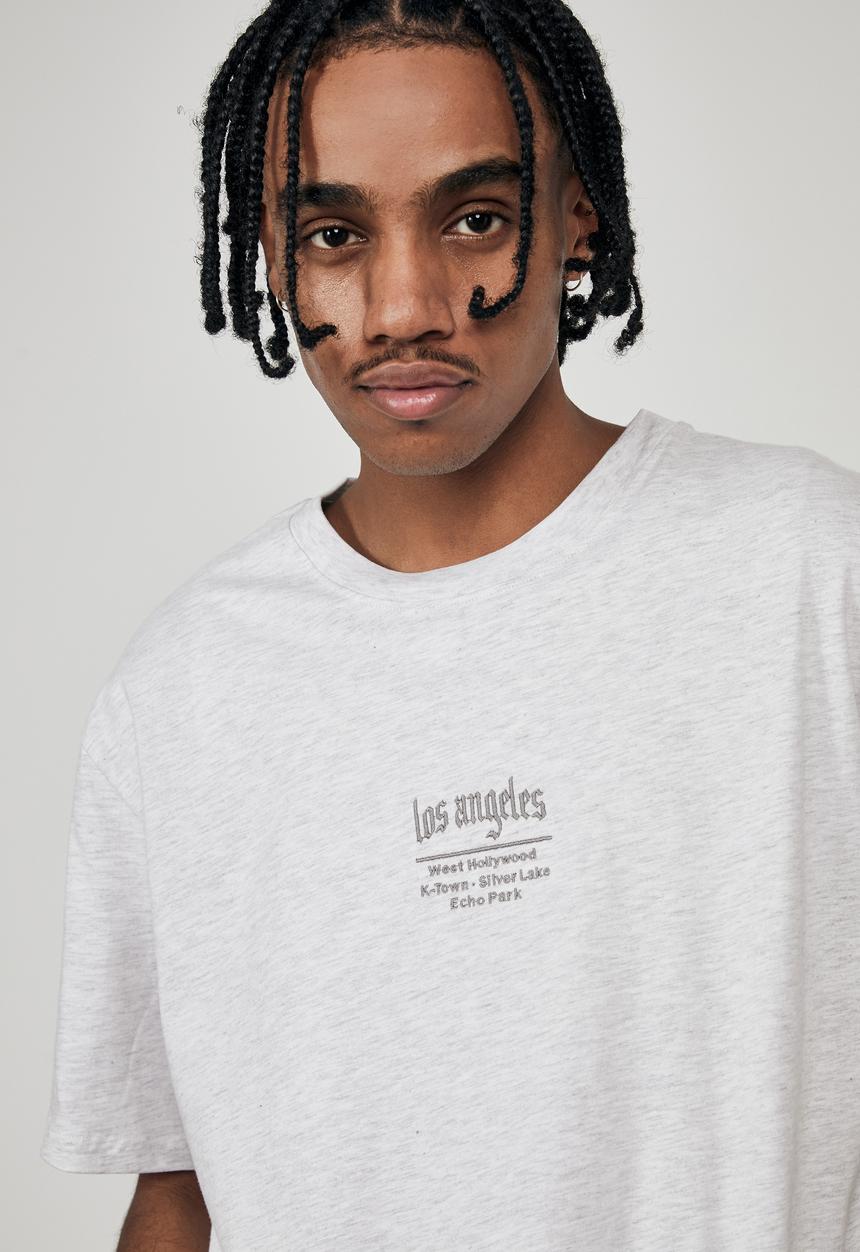 Factorie - Regular graphic t shirt - silver marle grey