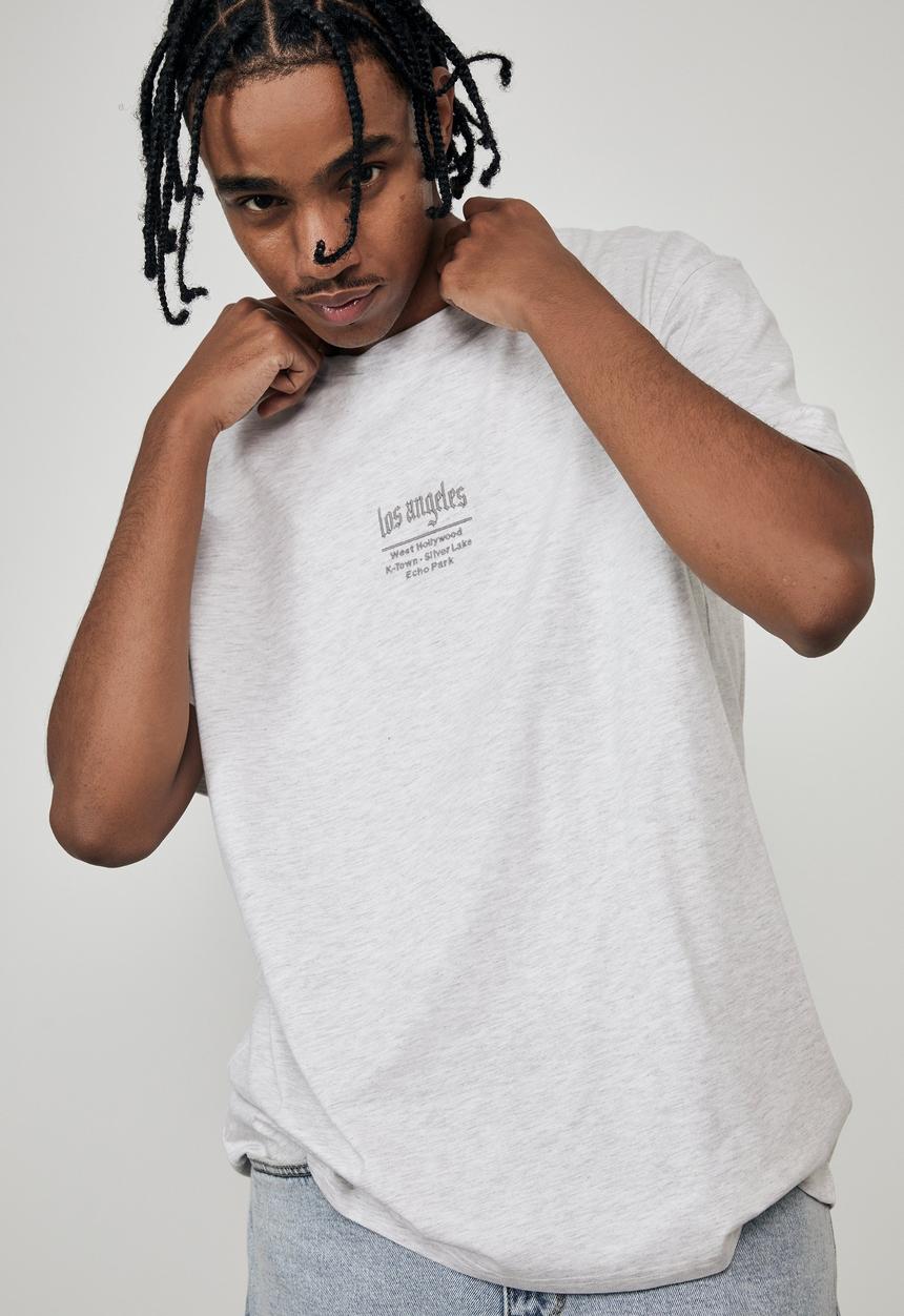 Factorie - Regular graphic t shirt - silver marle grey