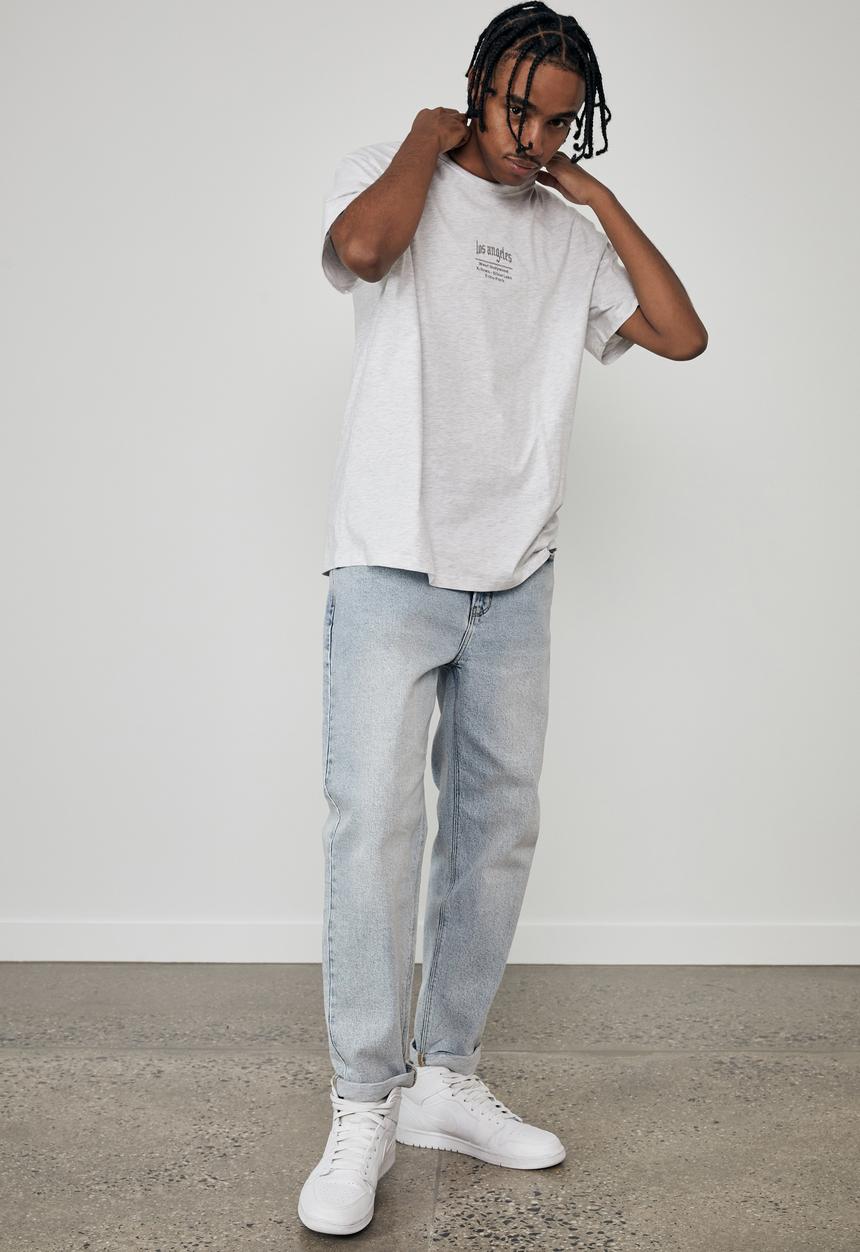 Factorie - Regular graphic t shirt - silver marle grey