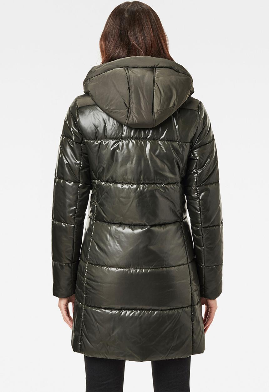 G-STAR - Quilted hooded puffer long coat - asfalt