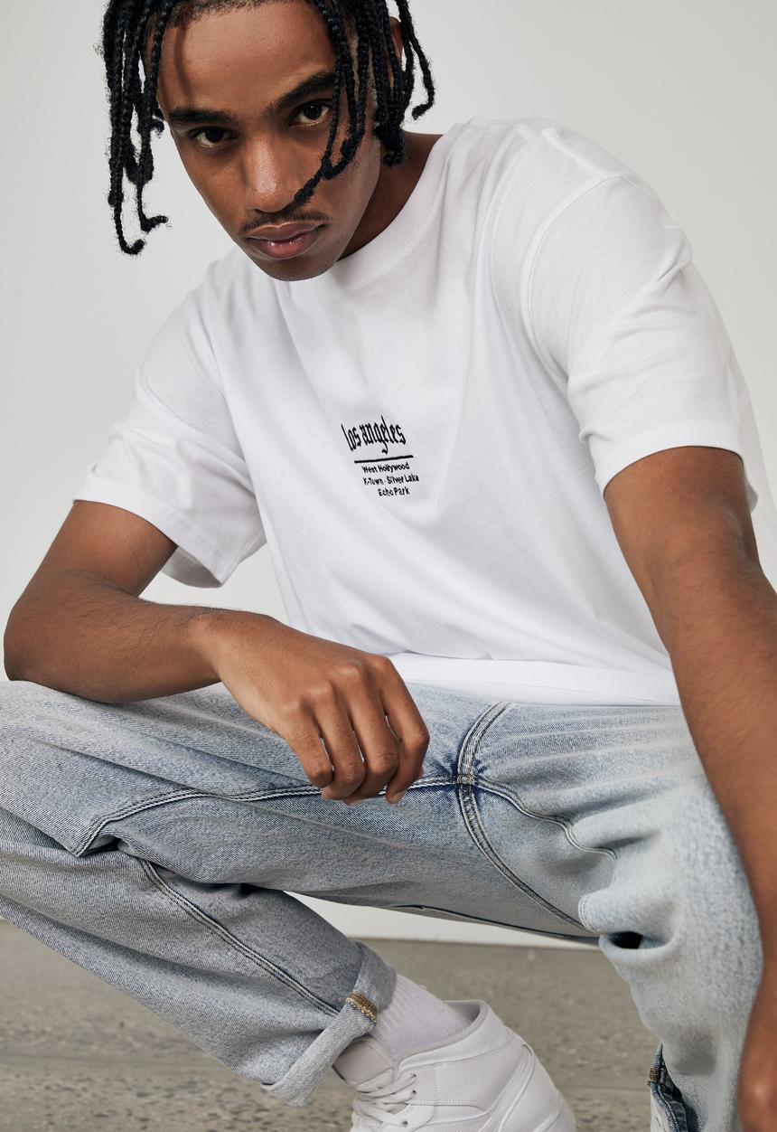 Factorie - Regular graphic t shirt - white black
