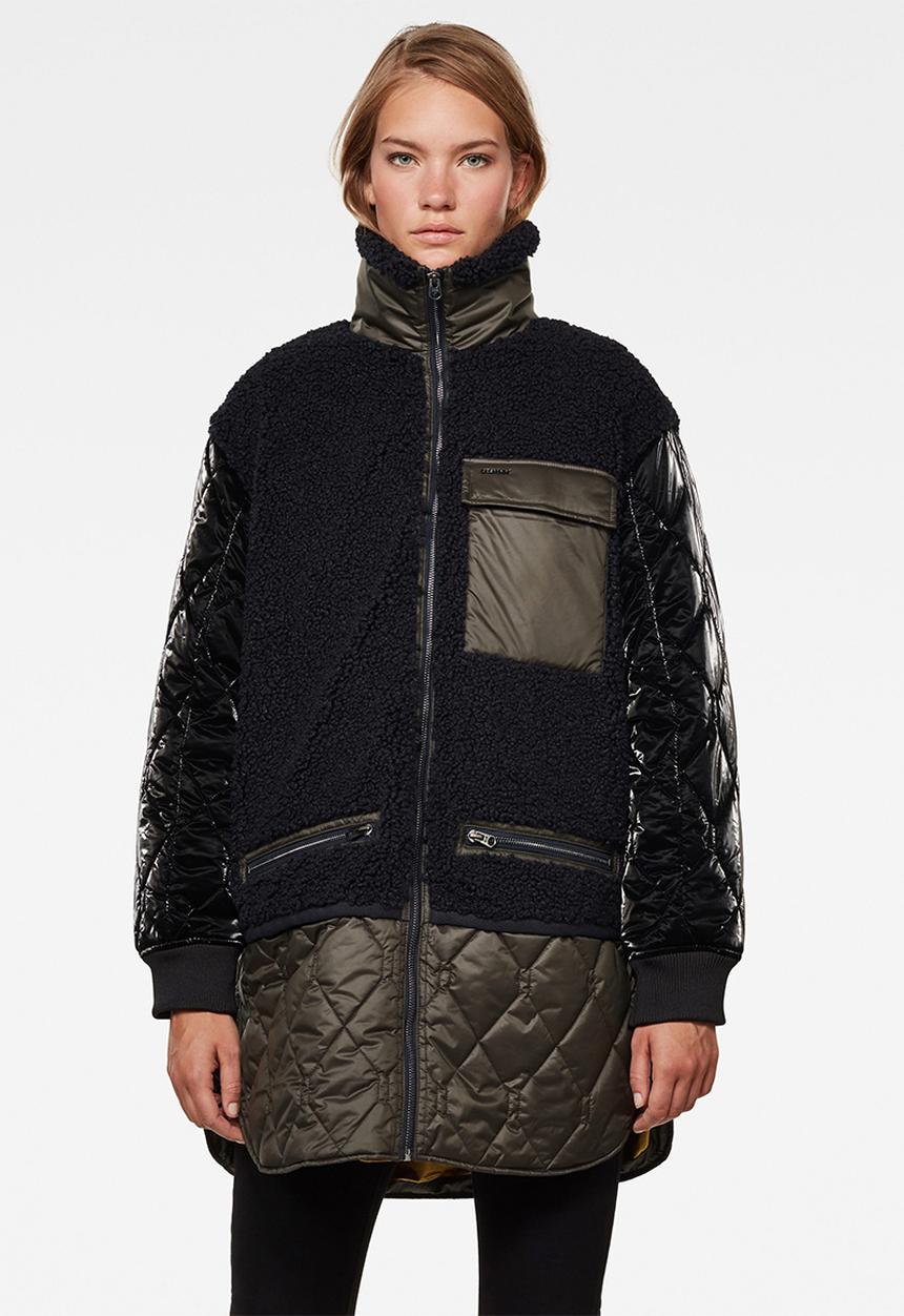 G-STAR - Long teddy quilted liner - mazarine blue