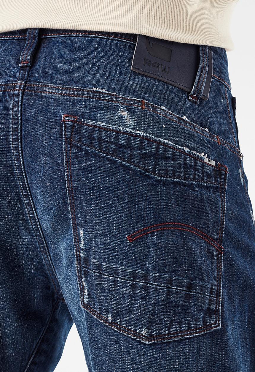G-STAR - Scutar 3d slim tapered jeans - worn in taint destroyed