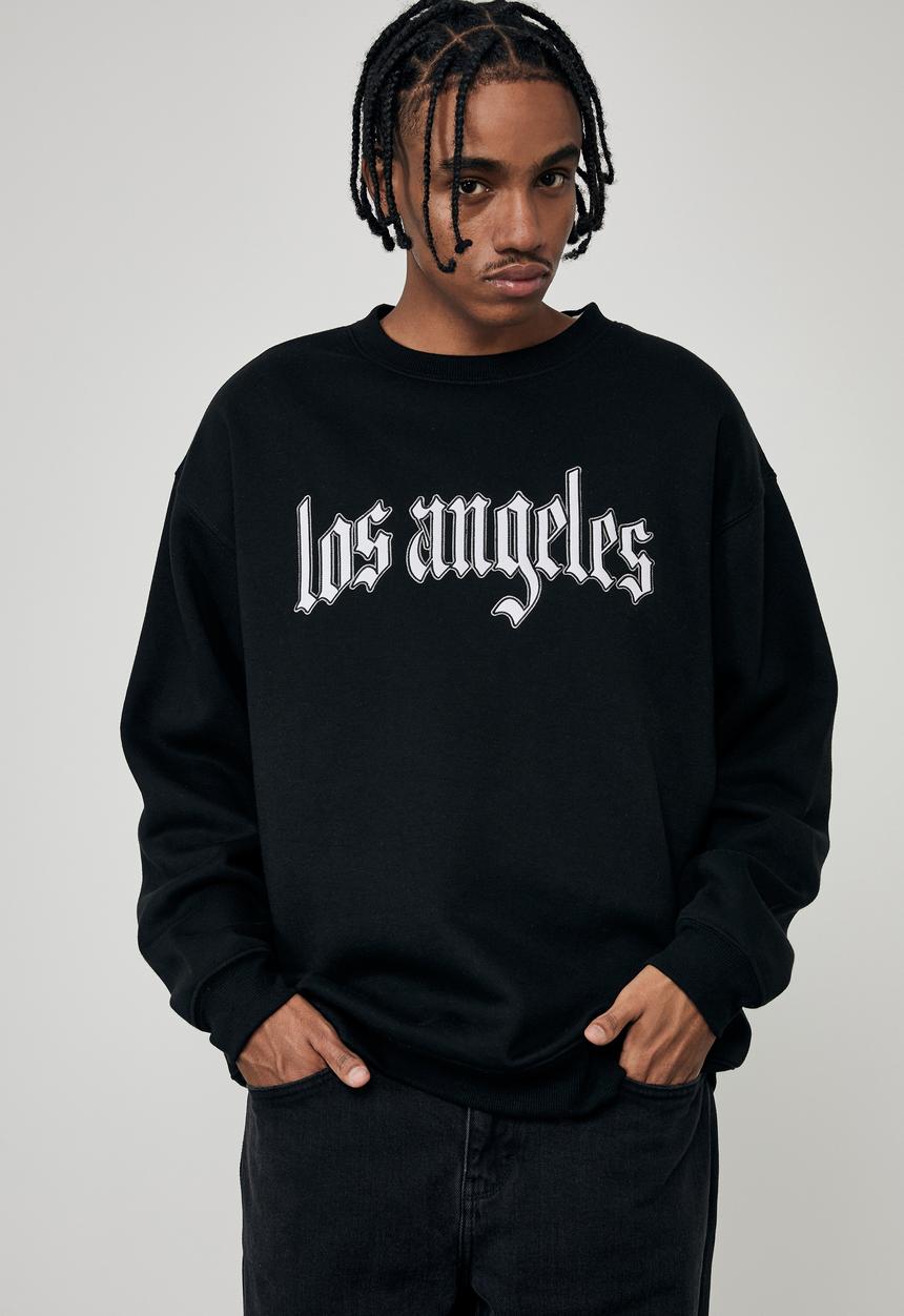 Factorie - Elite oversized crew - black & white