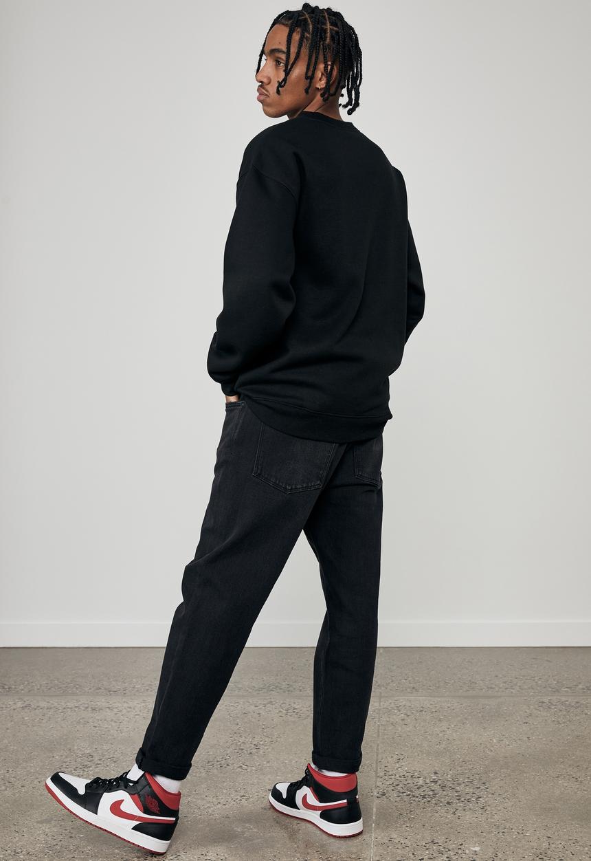 Factorie - Elite oversized crew - black & white