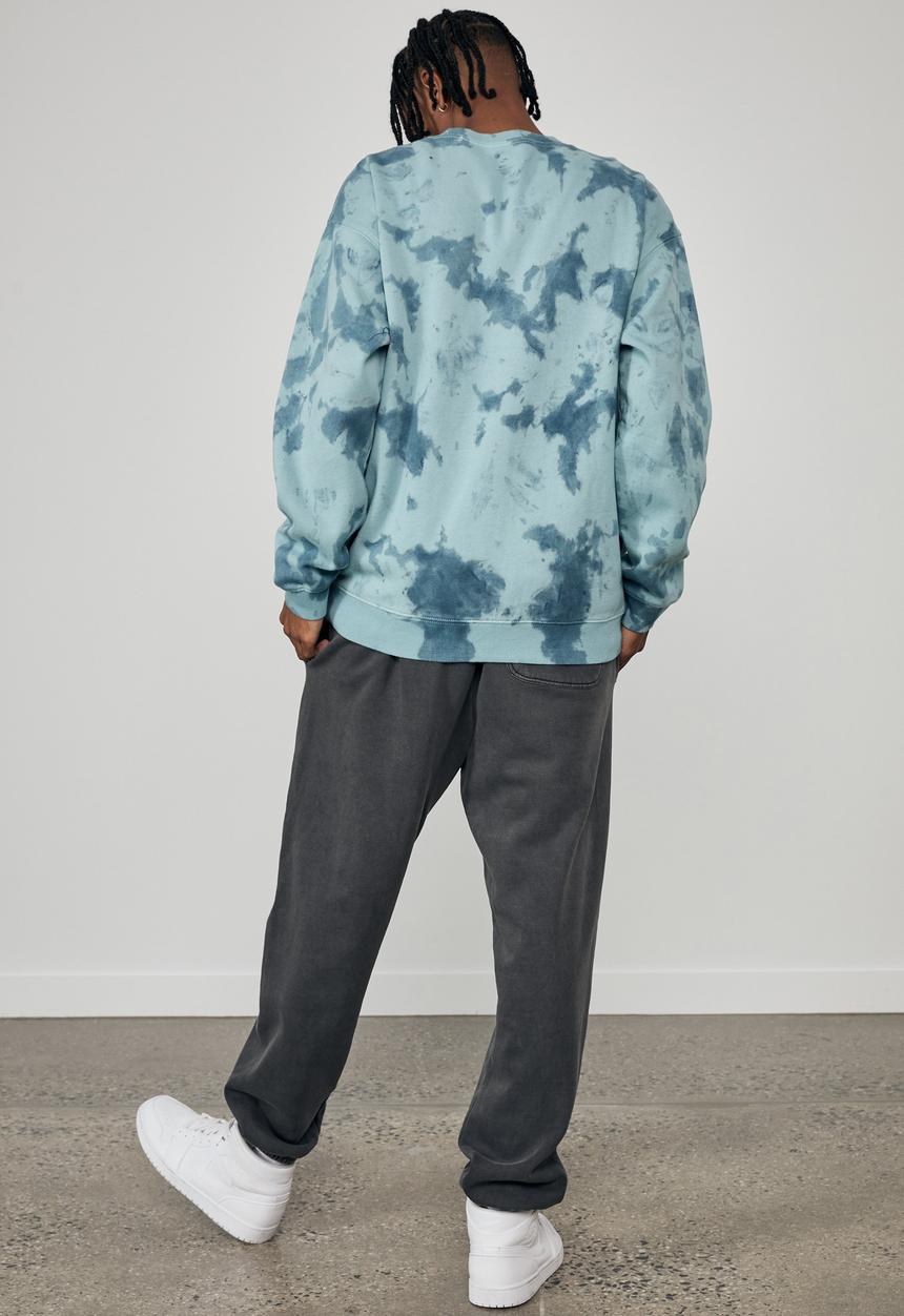 Factorie - Elite oversized crew - teal tie dye