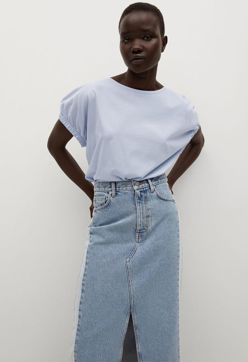 MANGO - T-shirt gomi - blue