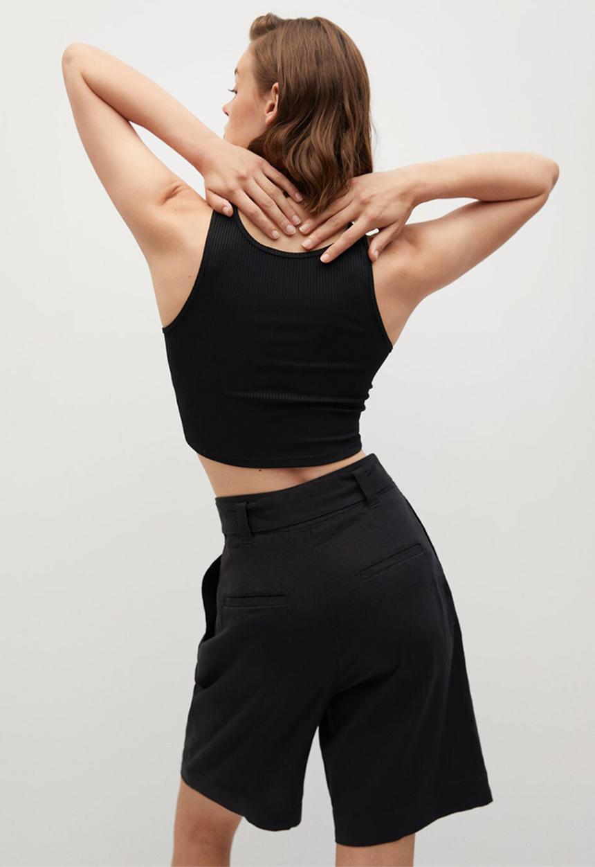 MANGO - Bermuda shorts ella - black