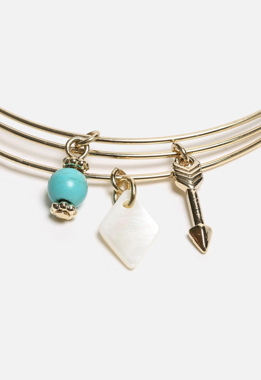 Orelia - Arrow Charm Bangle Set