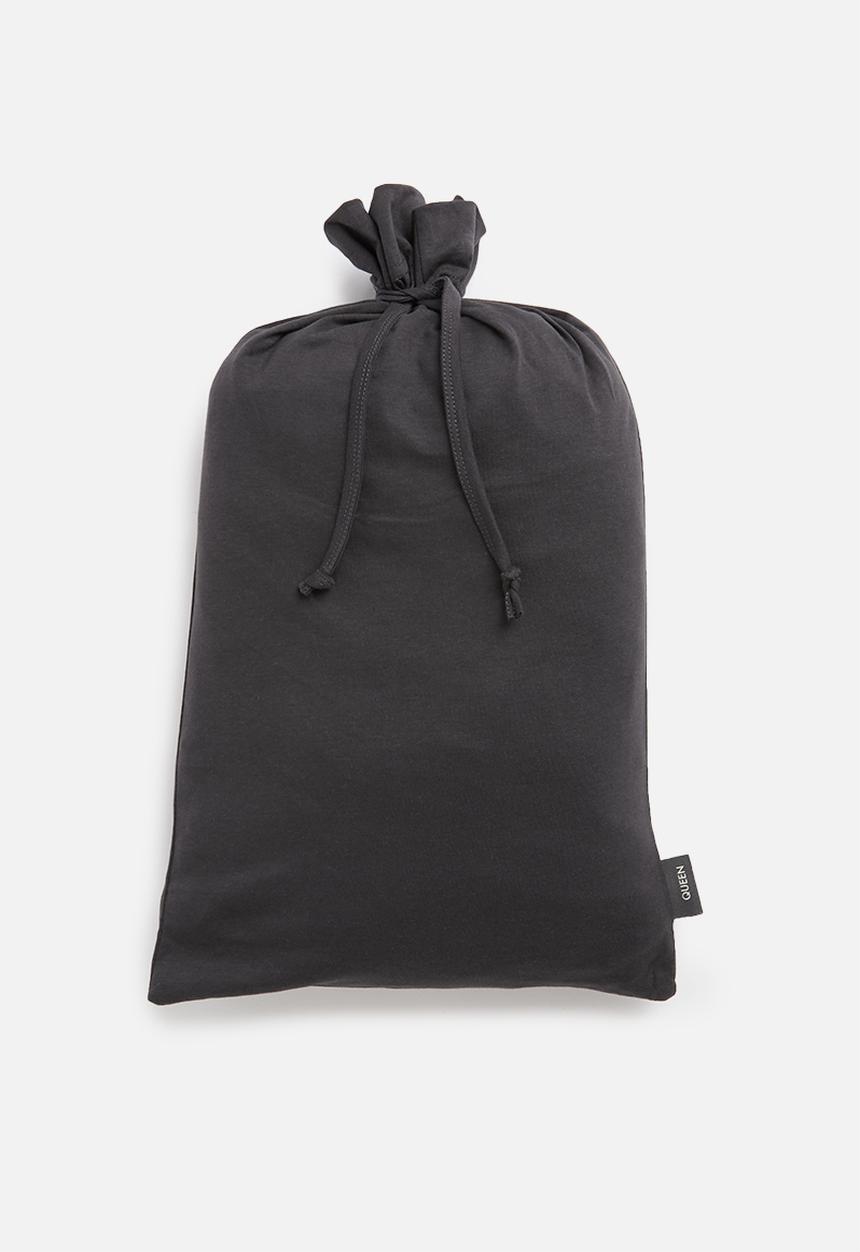 T-shirt Bed Co. - T-shirt cotton fitted sheet set - deep charcoal