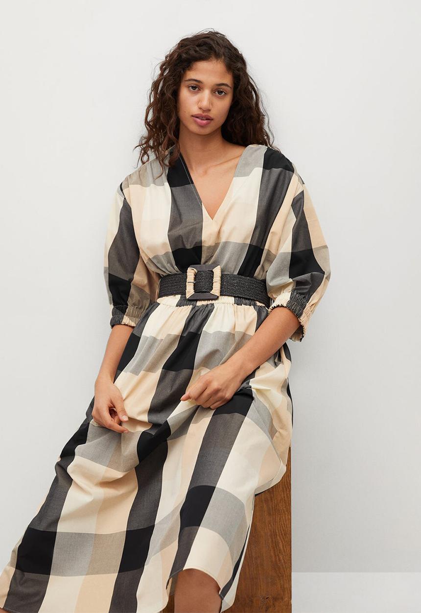MANGO - Dress augusta - black & neutral