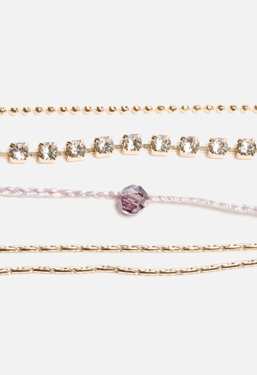 Orelia - Cupchain & Plait Multi Row Bracelets