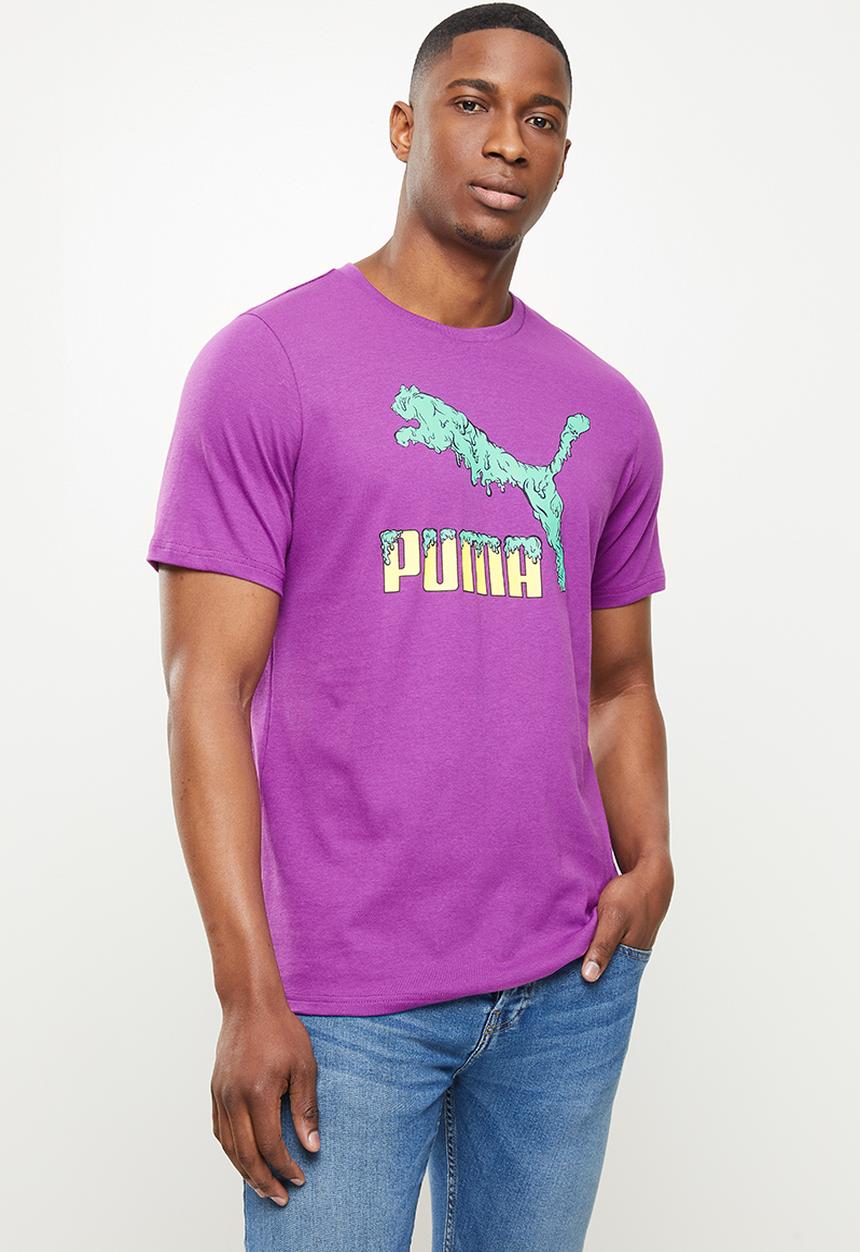 PUMA - Graphic tee logo play - purple