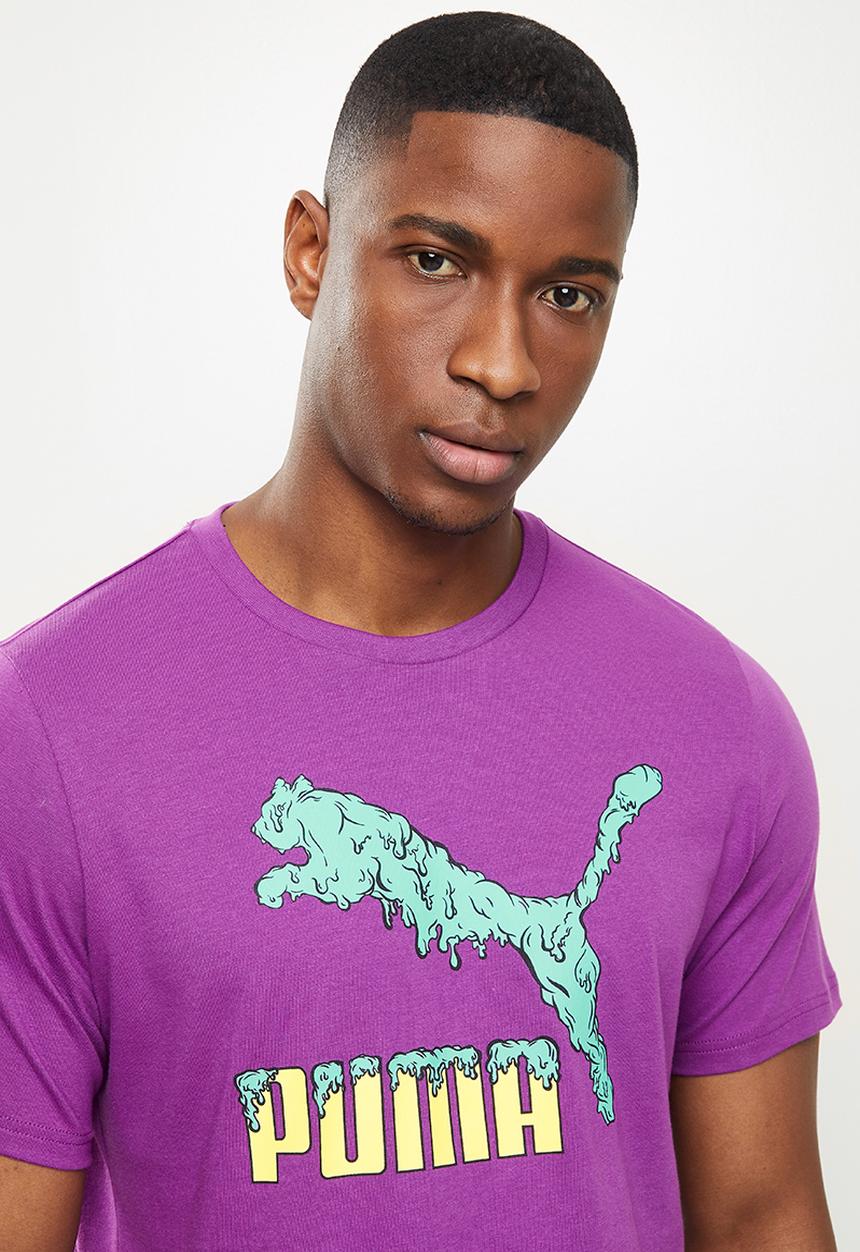 PUMA - Graphic tee logo play - purple