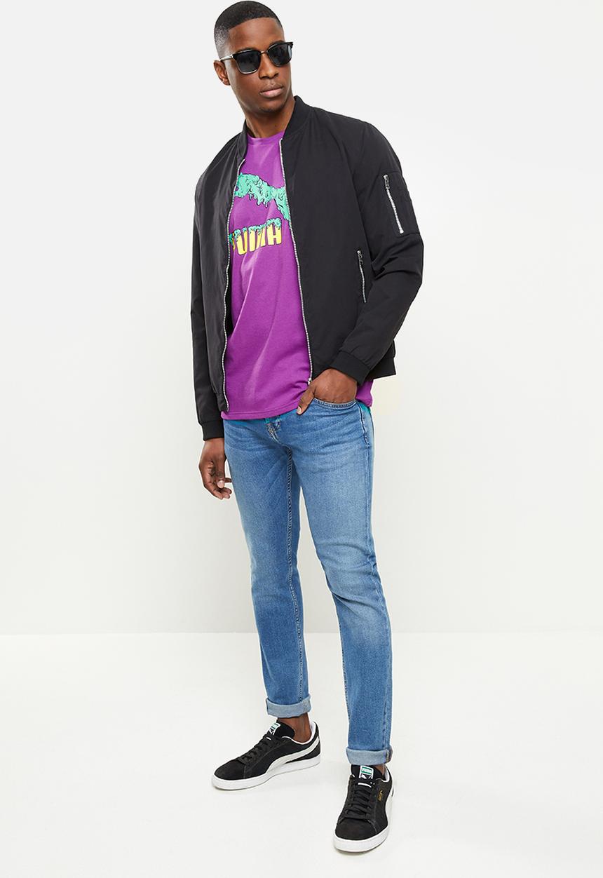 PUMA - Graphic tee logo play - purple