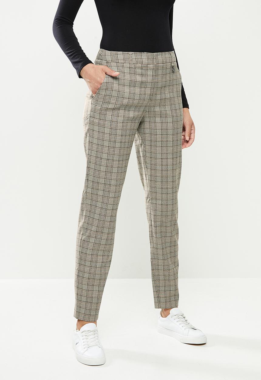 POLO - Paige check suit pant - brown