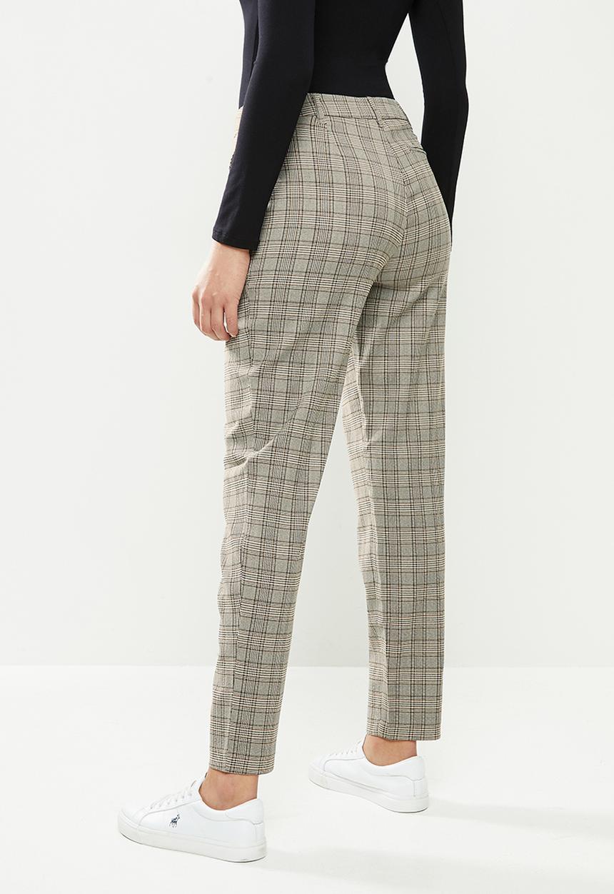 POLO - Paige check suit pant - brown
