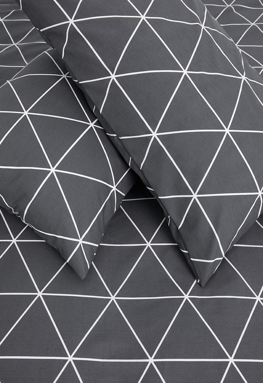 Sixth Floor - Ella printed polycotton duvet set – charcoal grey