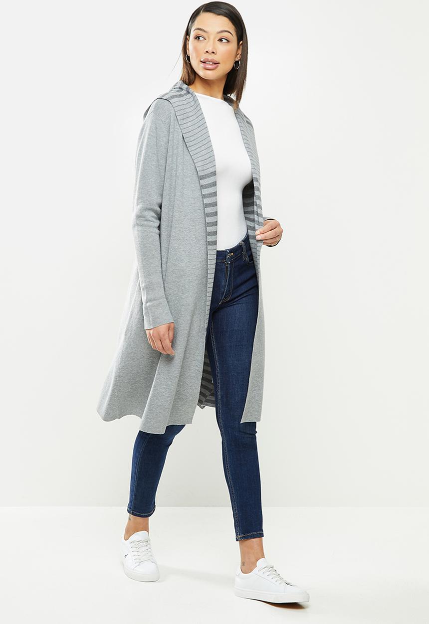 POLO - Delilah long sleeve lounge hoodie with stripe - grey 