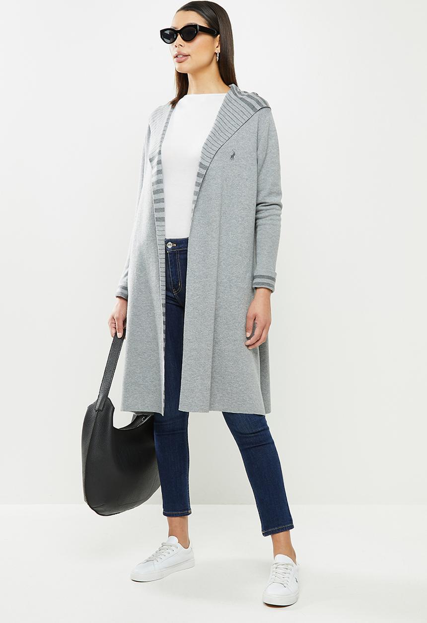 POLO - Delilah long sleeve lounge hoodie with stripe - grey 