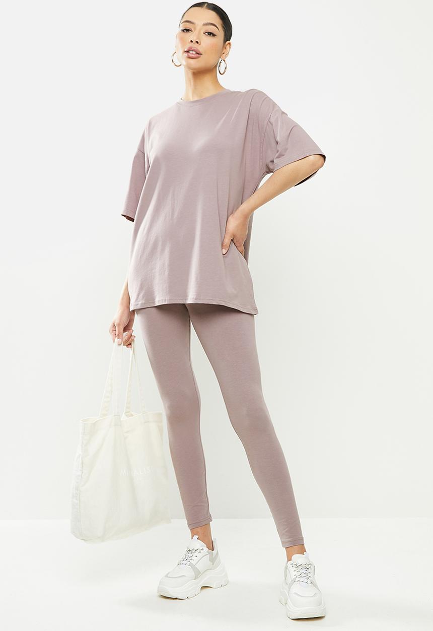 Missguided - Coord legging T-shirt set - brown
