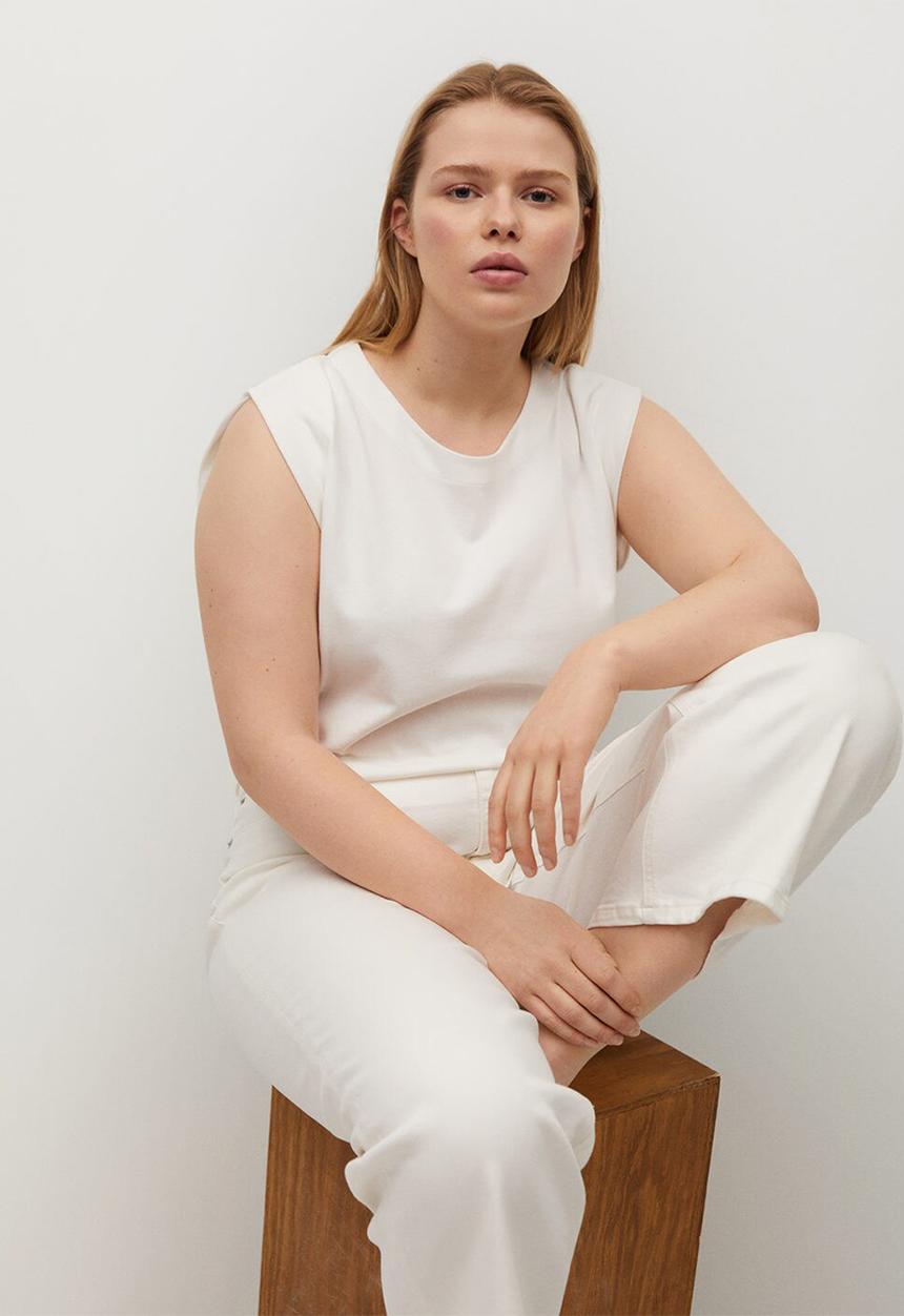 Violeta by Mango - Plus T-shirt muffin - white