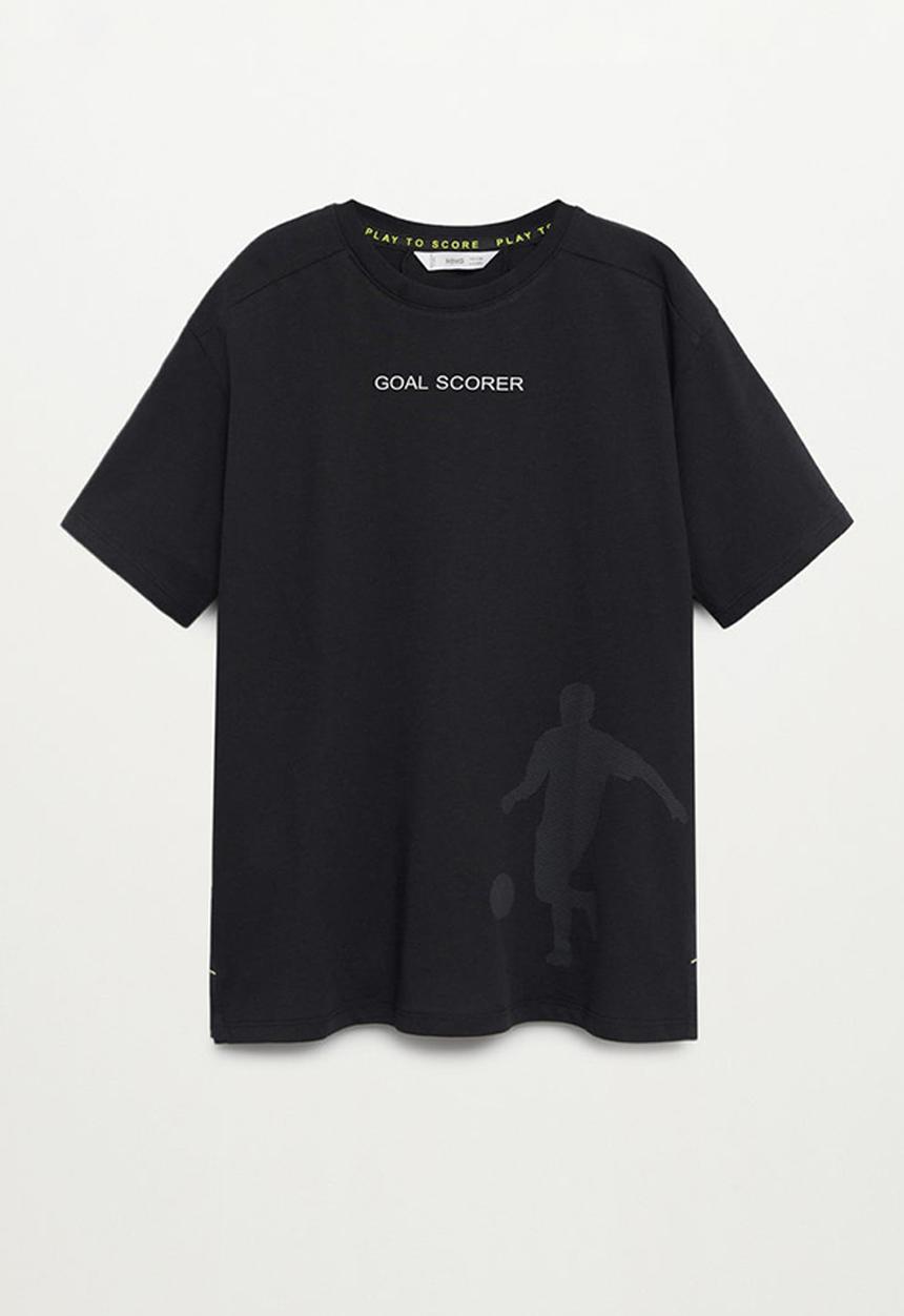 MANGO - T-shirt double - black