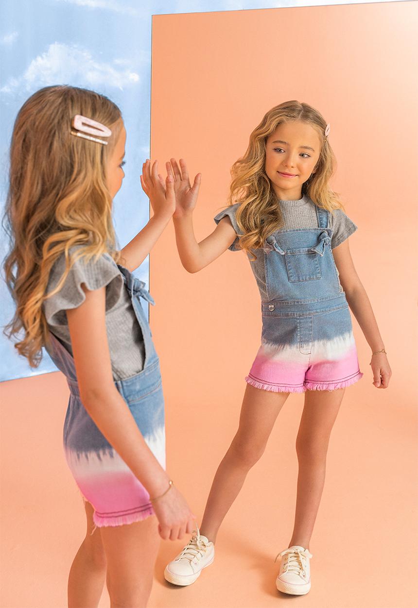 Quimby - Girls shorts dungaree - blue
