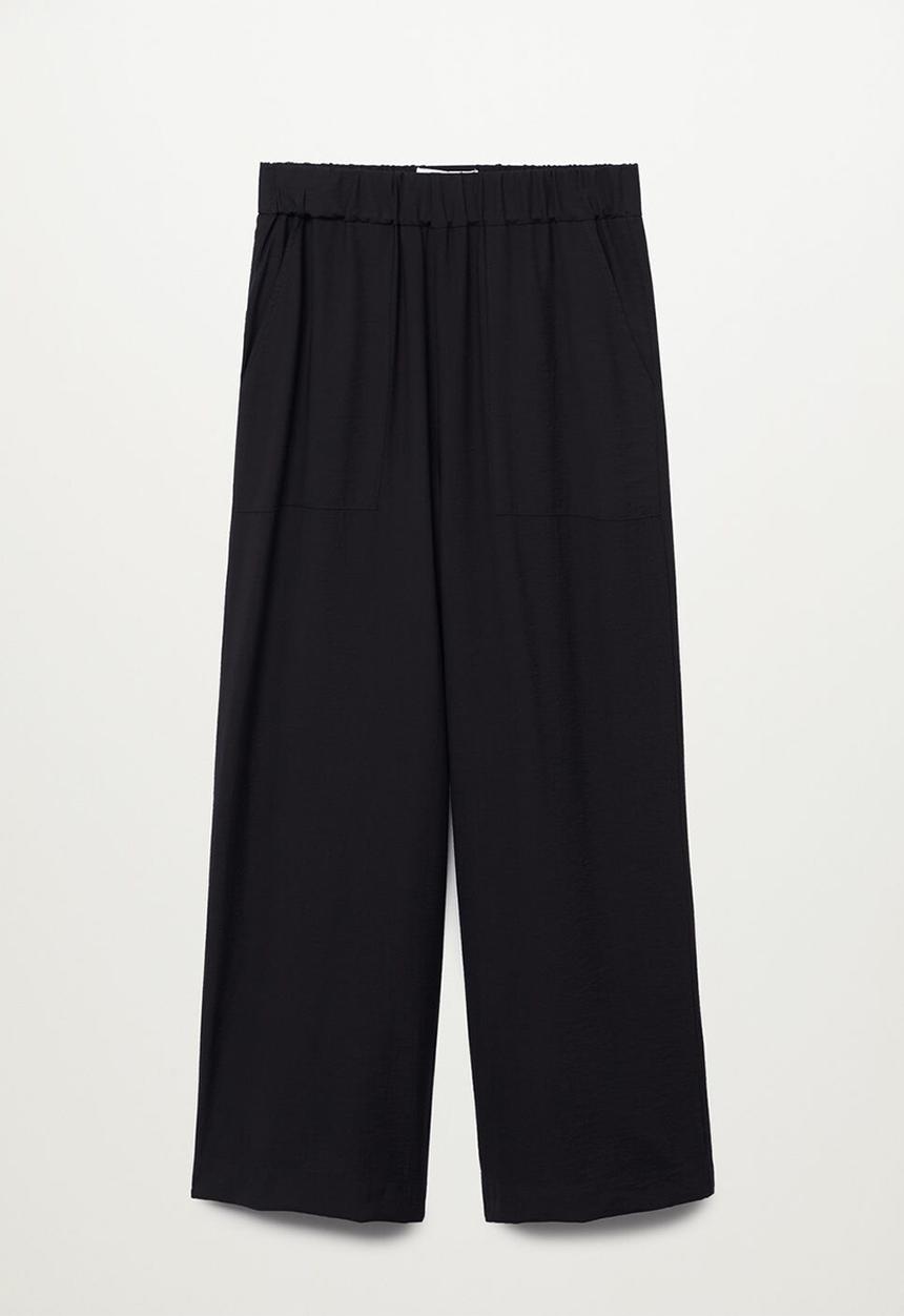 MANGO - Trousers bambu - black