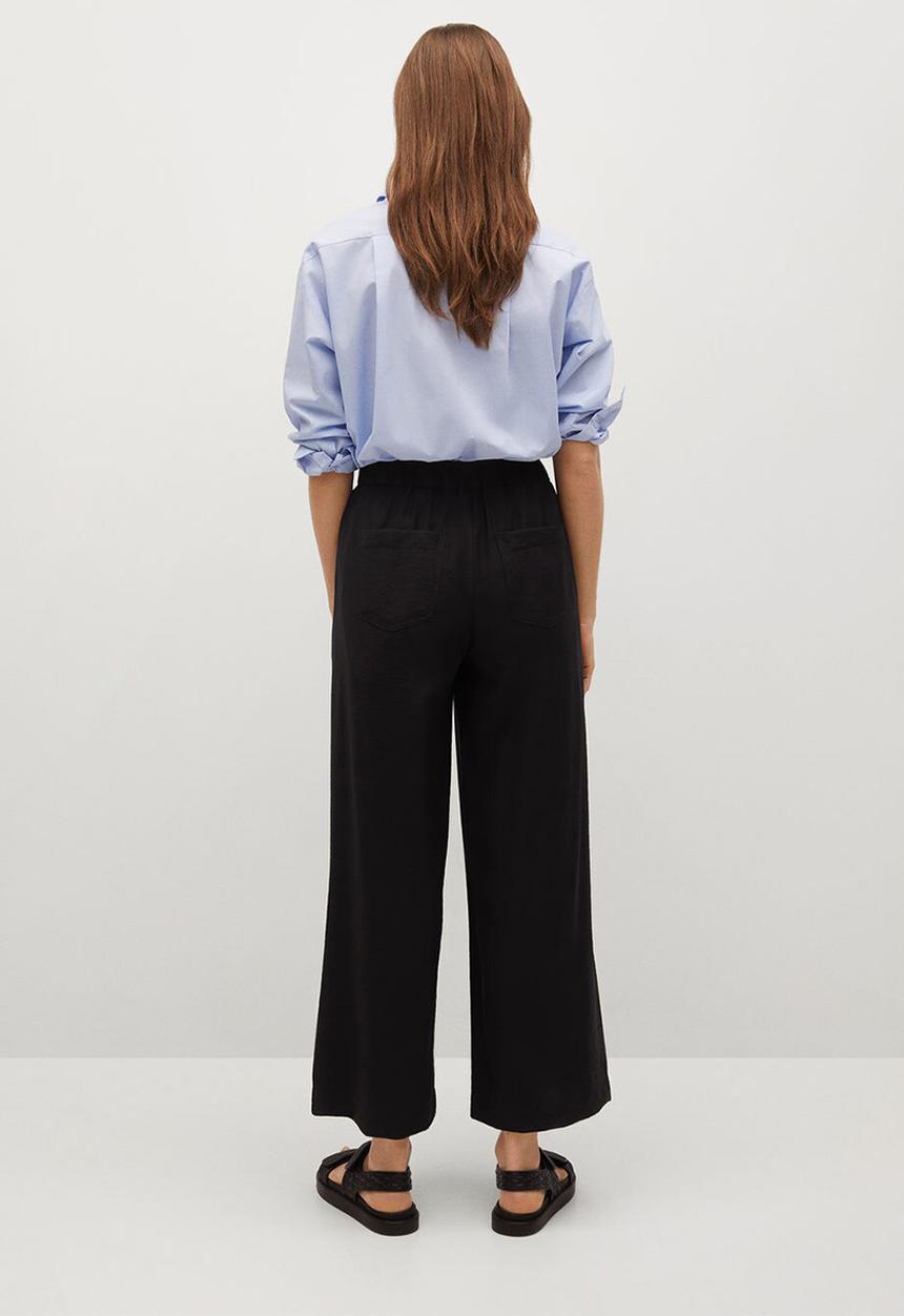 MANGO - Trousers bambu - black