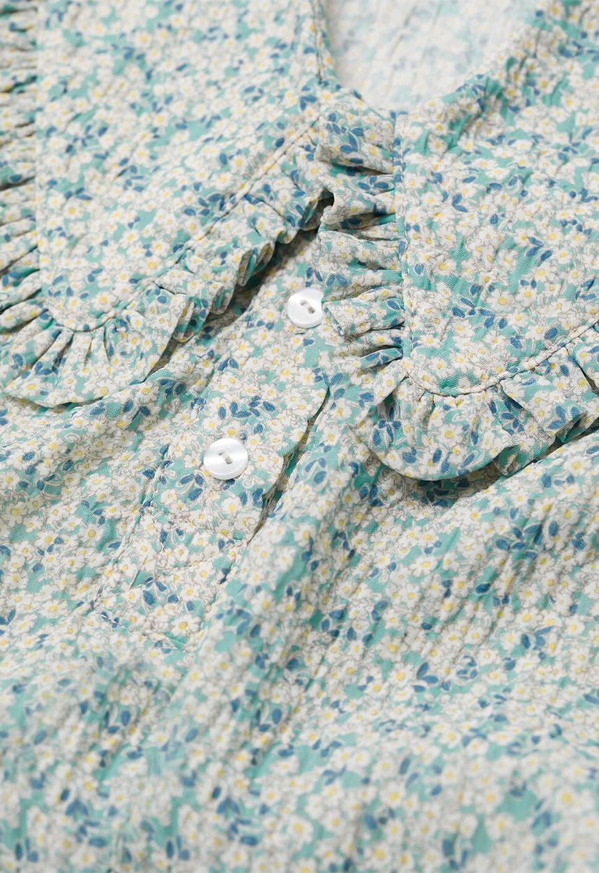 MANGO - Dress collar - green