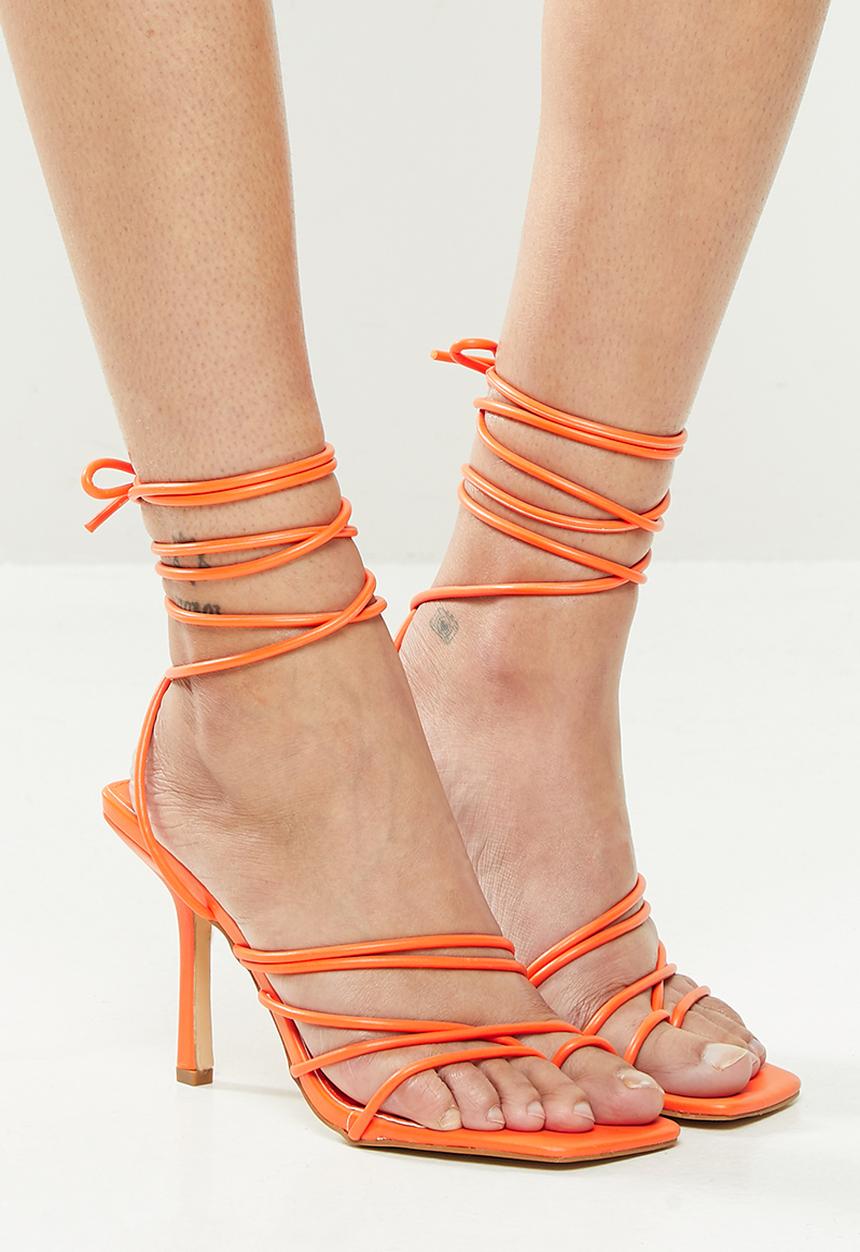 Public Desire - Haute lace up strappy heel - orange 